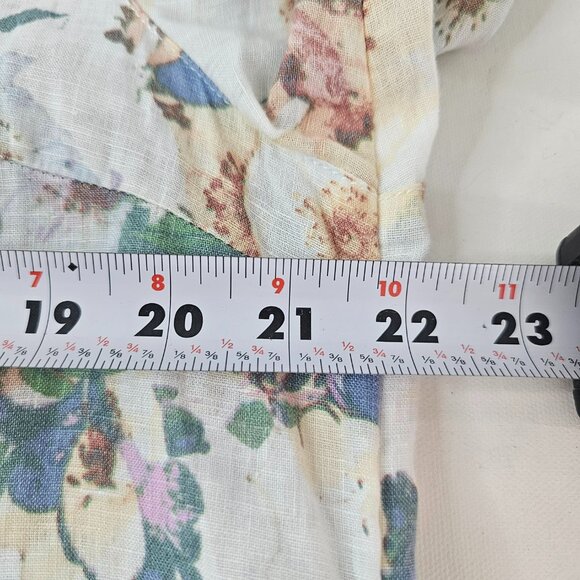 St. Tropez West 100% Linen Tunic Top Floral Size XL Flower Bohemian Pullover - Picture 6 of 10